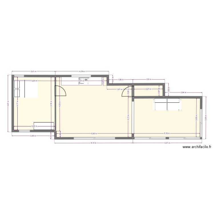 plan haut mazet. Plan de 4 pièces et 58 m2