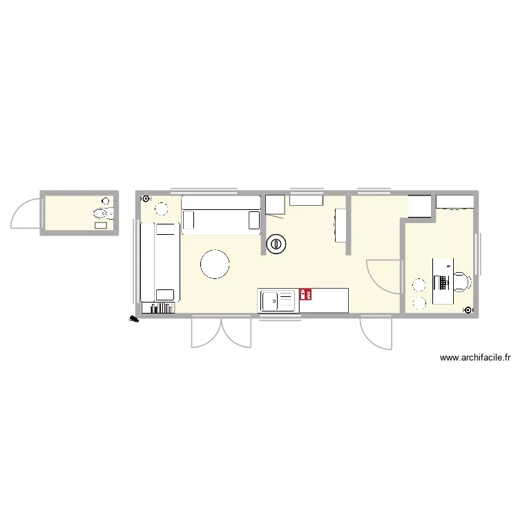 mobilhome. Plan de 3 pièces et 23 m² mobilhome. Plan de 3 pièces et 23 m²