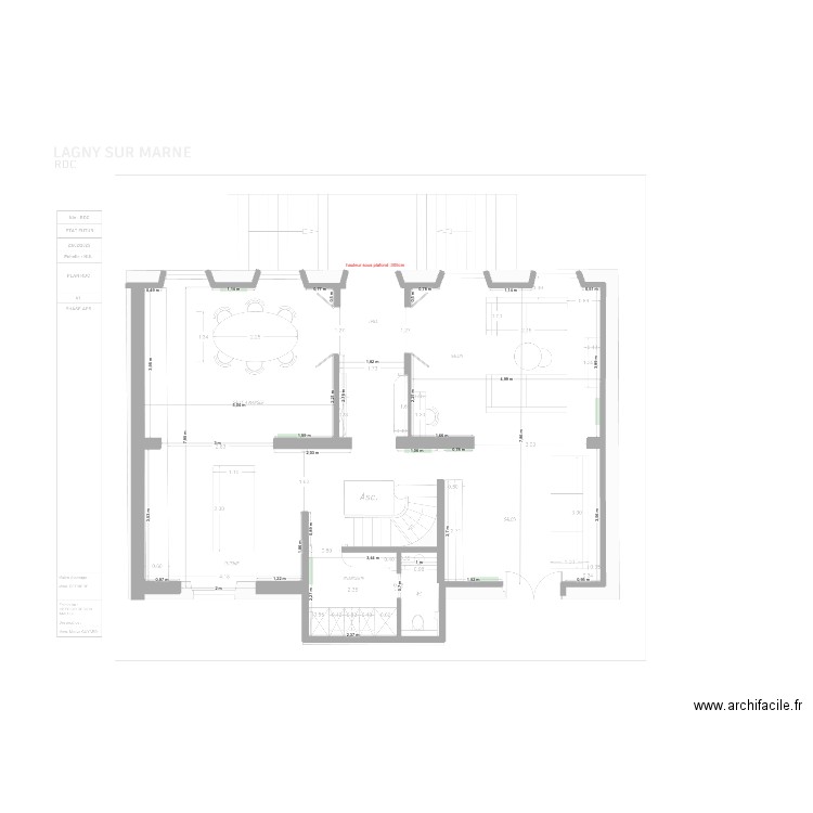 cotation RDC. Plan de 0 pièce et 0 m2