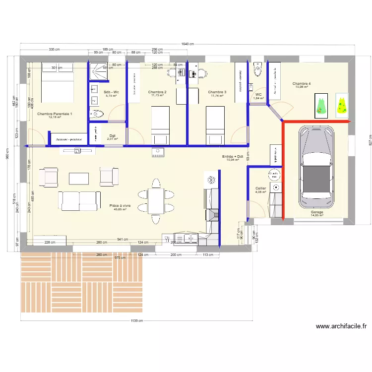Am&eacute;lie et Guillaume - Mod&egrave;le ALEXIA. Plan de 