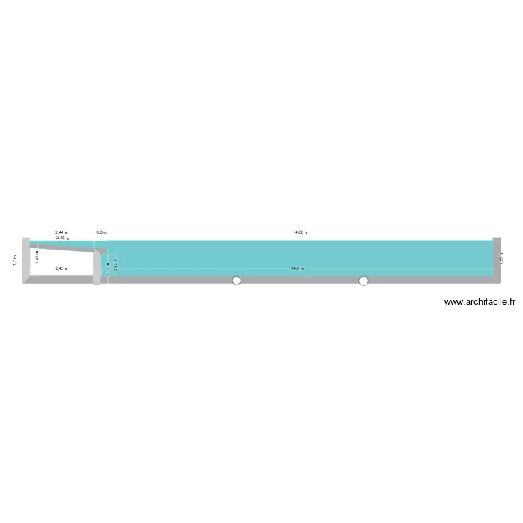 piscine - vue profil. Plan de piscine - vue profil. Plan de