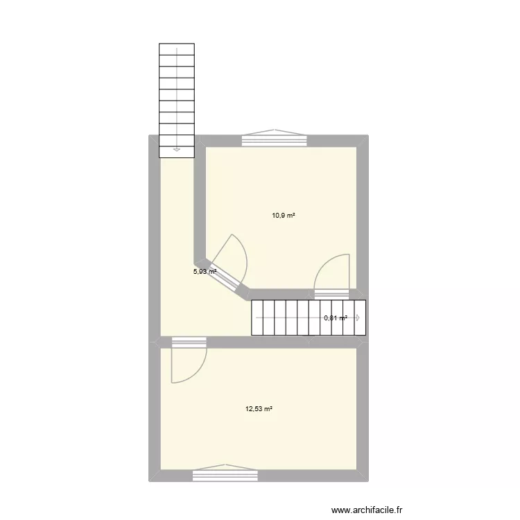 etage. Plan de 4  et 30 m²