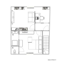 Chambre & salon accès garage