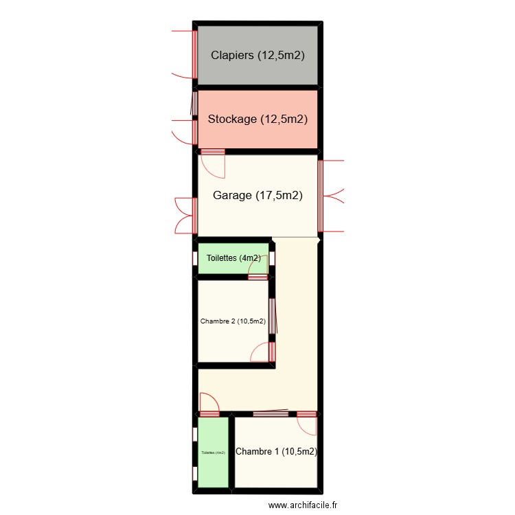 Projet Kovié 3. Plan de 8 pièces et 92 m2