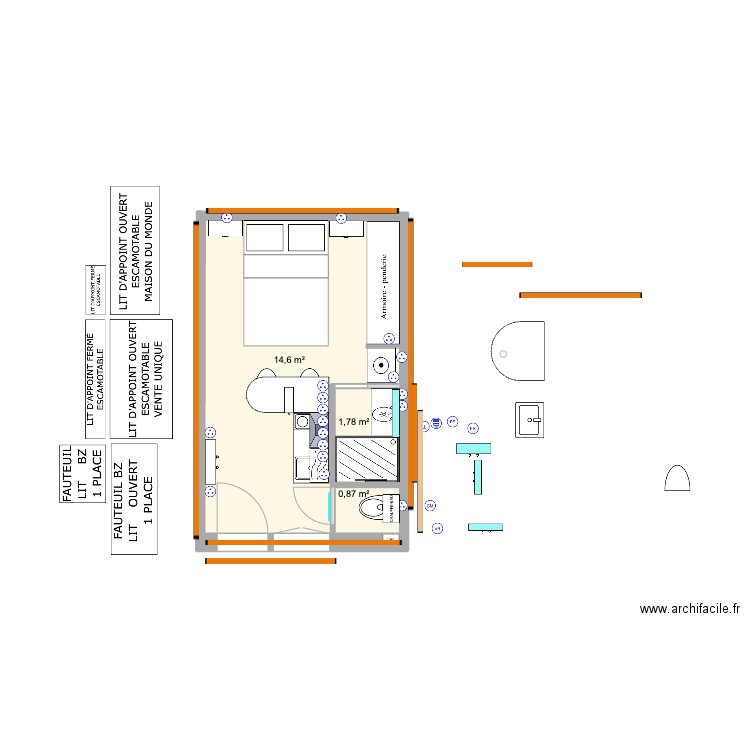 BOUZIGUES V5. Plan de 3 pièces et 17 m2