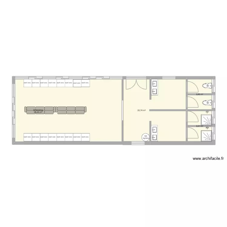 Vestiaire pelletisation 2. Plan de 4 Pièces et 65 m² Vestiaire pelletisation 2. Plan de 4 Pièces et 65 m²