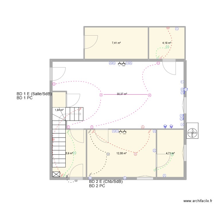 La Ferrandiere (chb d'hôtes). Plan de 10 pièces et 122 m2