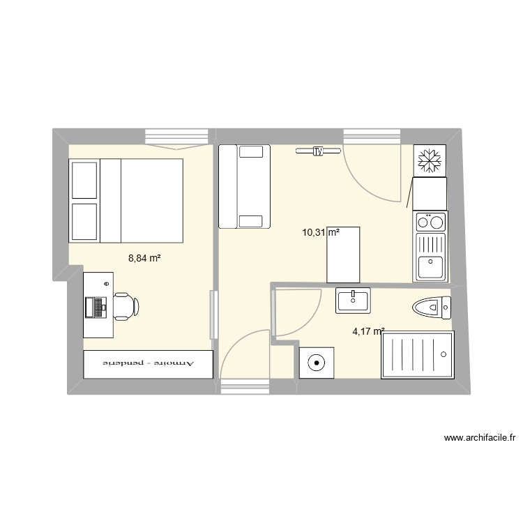 T1 satge. Plan de 0 pièce et 0 m2