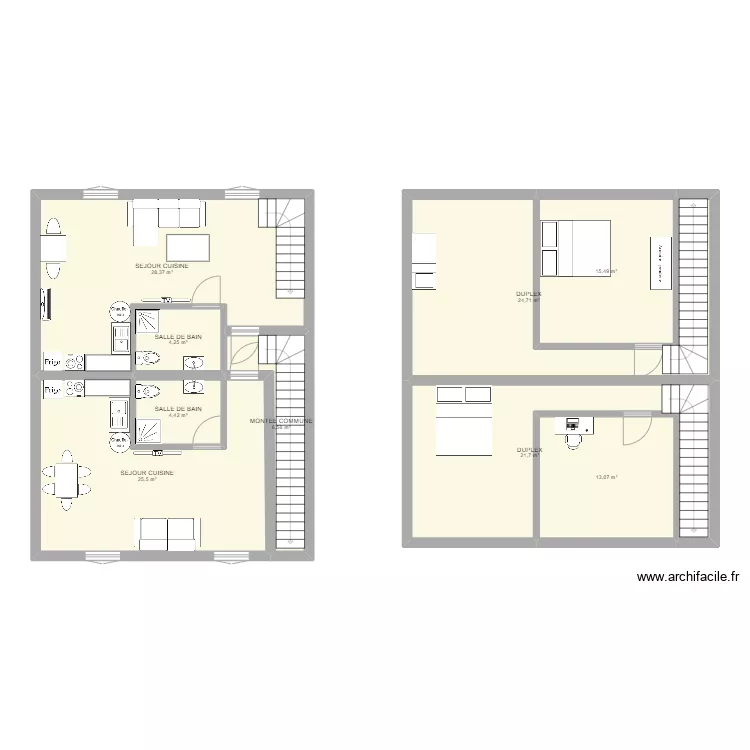 plan appartement CHARVERON. Plan de 