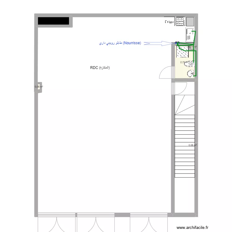 Maison El Houda - RDC (المكازة). Plan de 