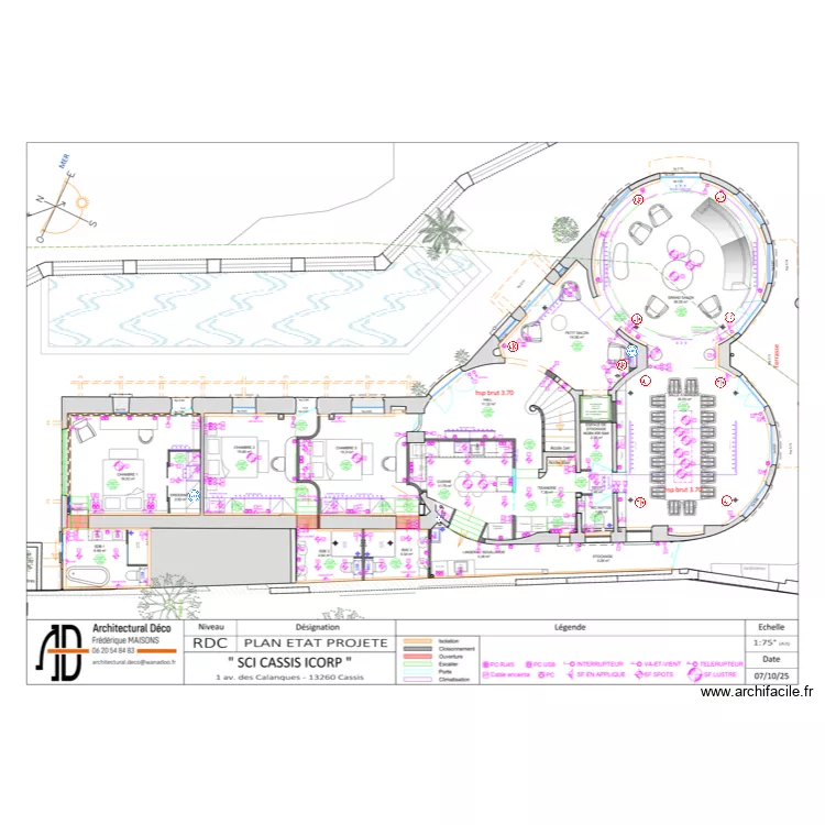 son Maison Blanche. Plan de 