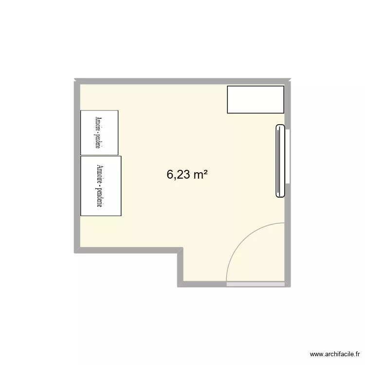Plan petite pi&egrave;ce &eacute;volution. Plan de 1  et 6 m²