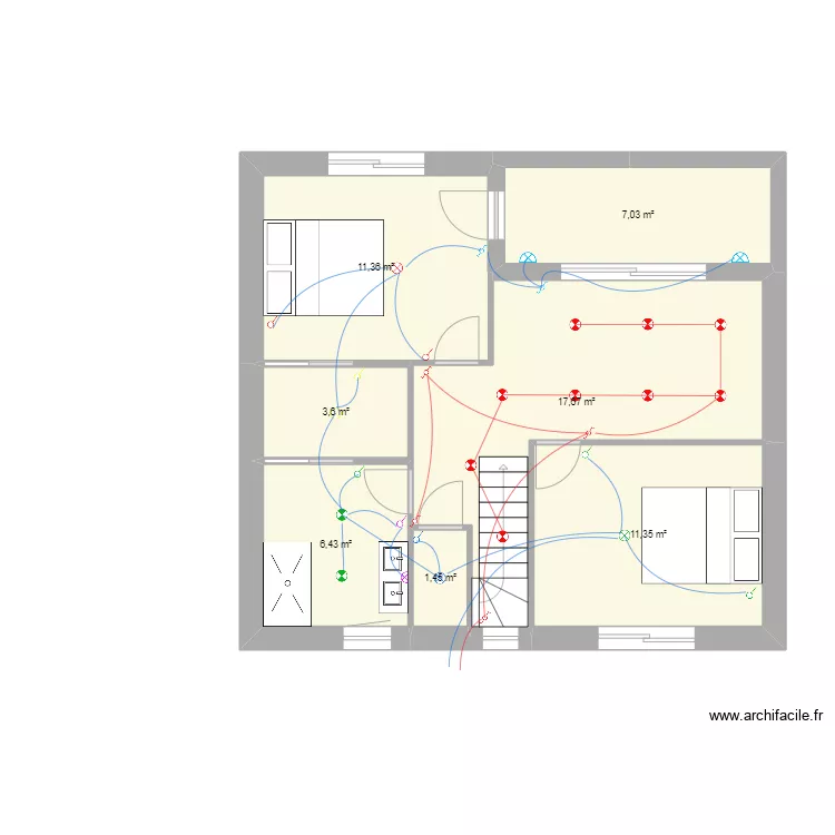 Antoine BISIAU Etage &eacute;clairage . Plan de 