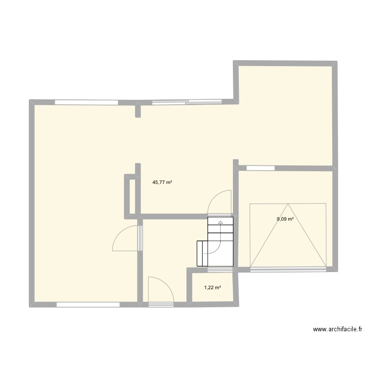 Avelgem - Toekomststraat 72 benedenverdieping. Plan de 3 pièces et 56 m2