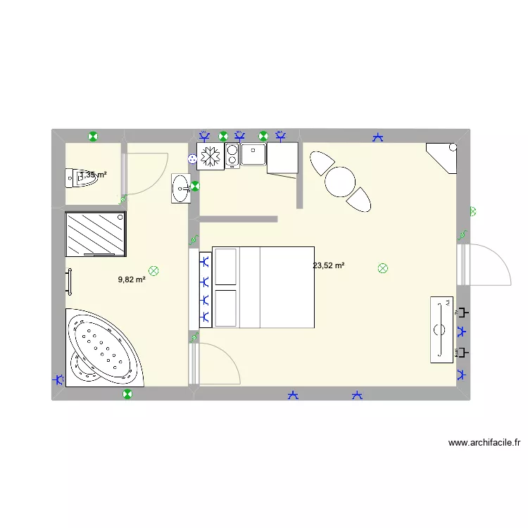 gite 2 spa &eacute;tage . Plan de 