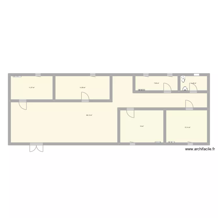 Samy le patron du monde. Plan de 7  et 137 m²