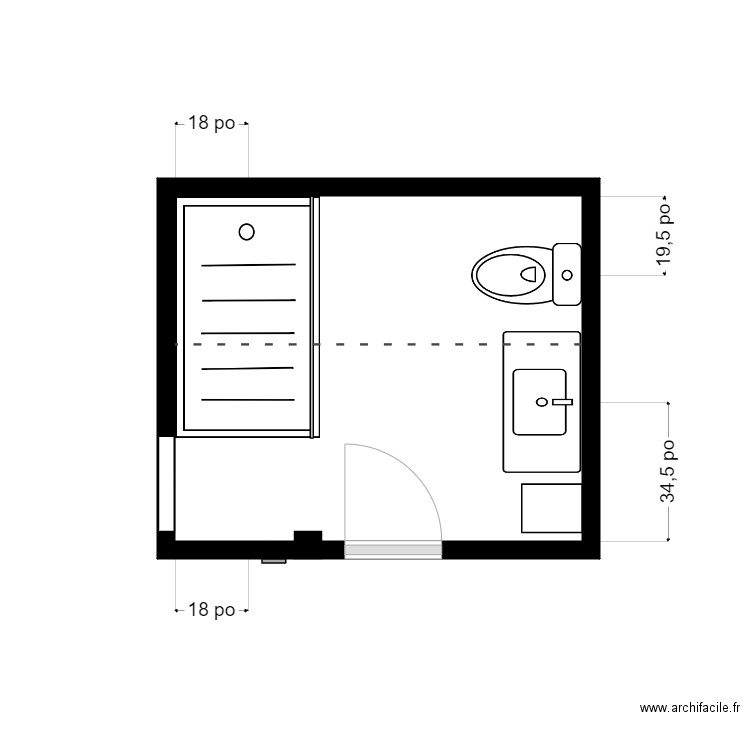 nath R Plomberie. Plan de 1 pièce et 6 m2