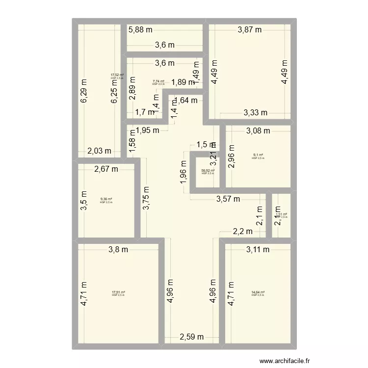 doudou gueye. Plan de 8  et 135 m²