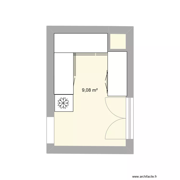 cuisine GH. Plan de 1  et 9 m²
