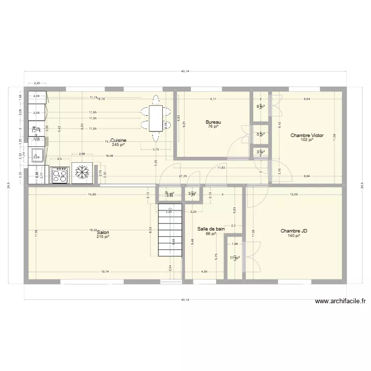 maison &eacute;tage. Plan de 