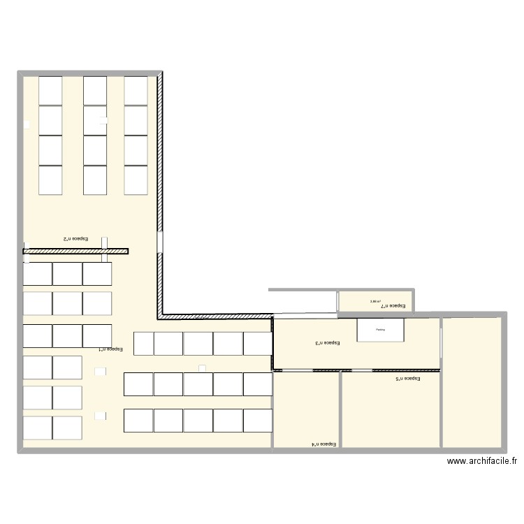 Entrepôt_vert_maj_lilou. Plan de 2 pièces et 241 m2