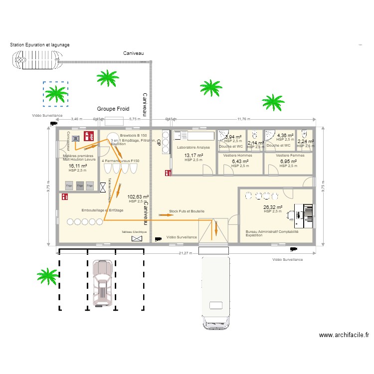Brasserie Brewtools 170 Litres. Plan de 10 pièces et 184 m2