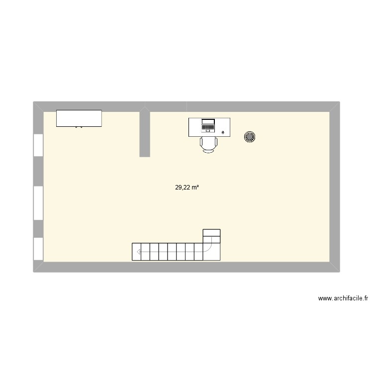 test n°1. Plan de 1 pièce et 29 m2