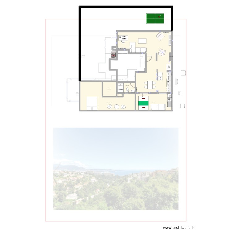 Fabron 2 cuisine 2. Plan de 7 pièces et 97 m2