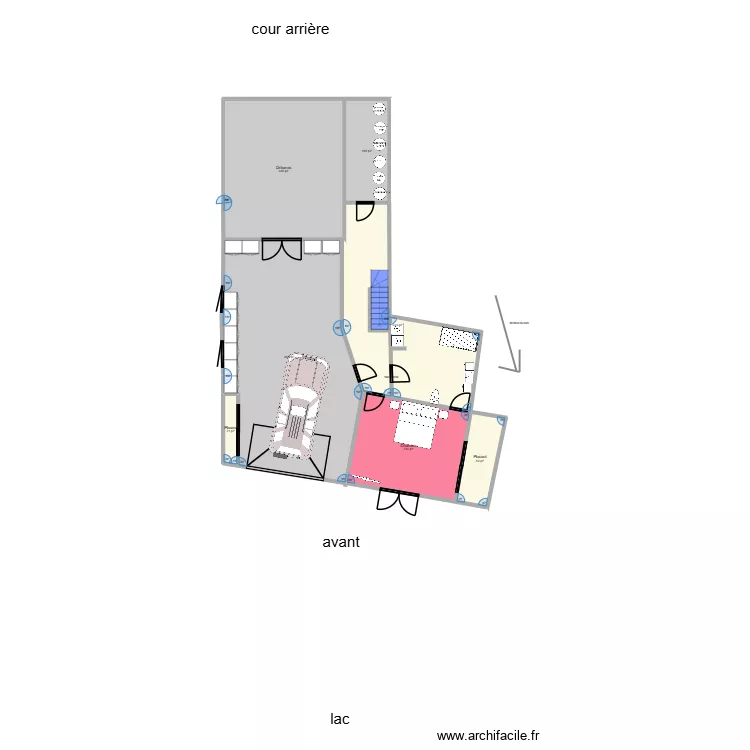 maison emprise max 3 chambre+2 bain. Plan de 20  et 483 m²