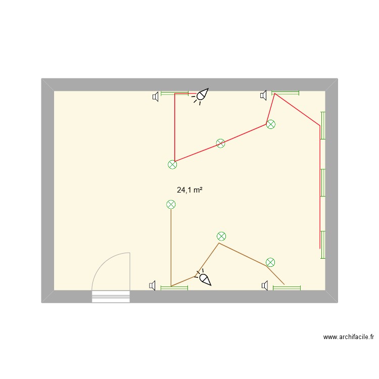 ESSAIS. Plan de 1 pièce et 24 m2
