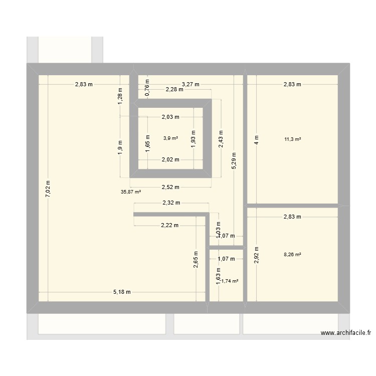 immeuble ivry. Plan de 14 pièces et 190 m2