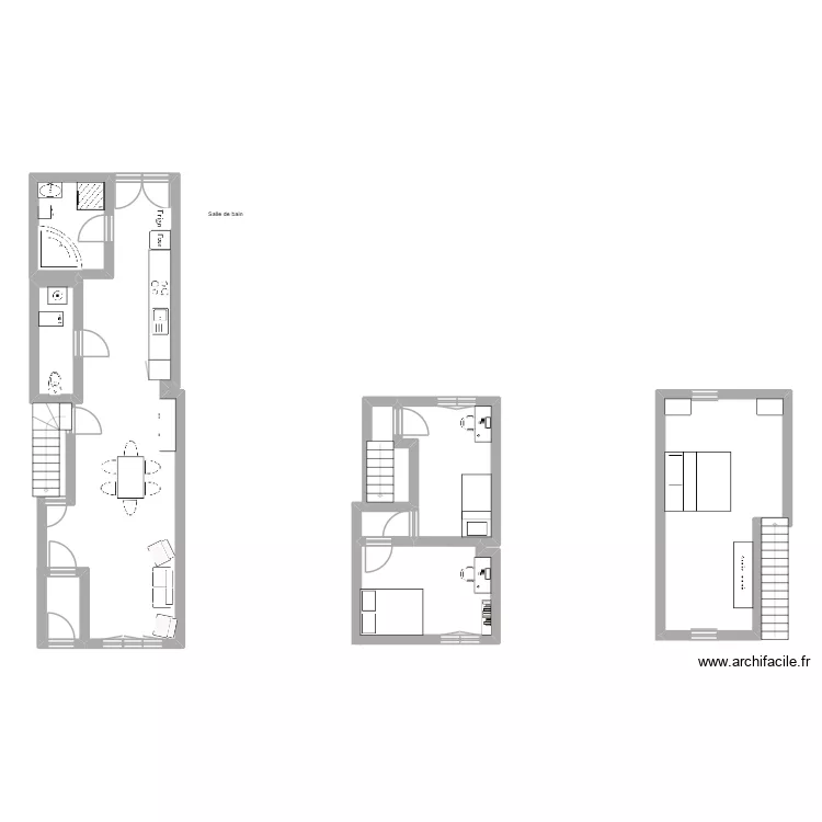 Maison. Plan de 7  et 46 m²