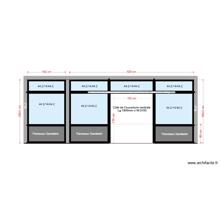 Etude de facade Boeuf tricolore n&deg;2. Plan de 0 pièce et 0 m2
