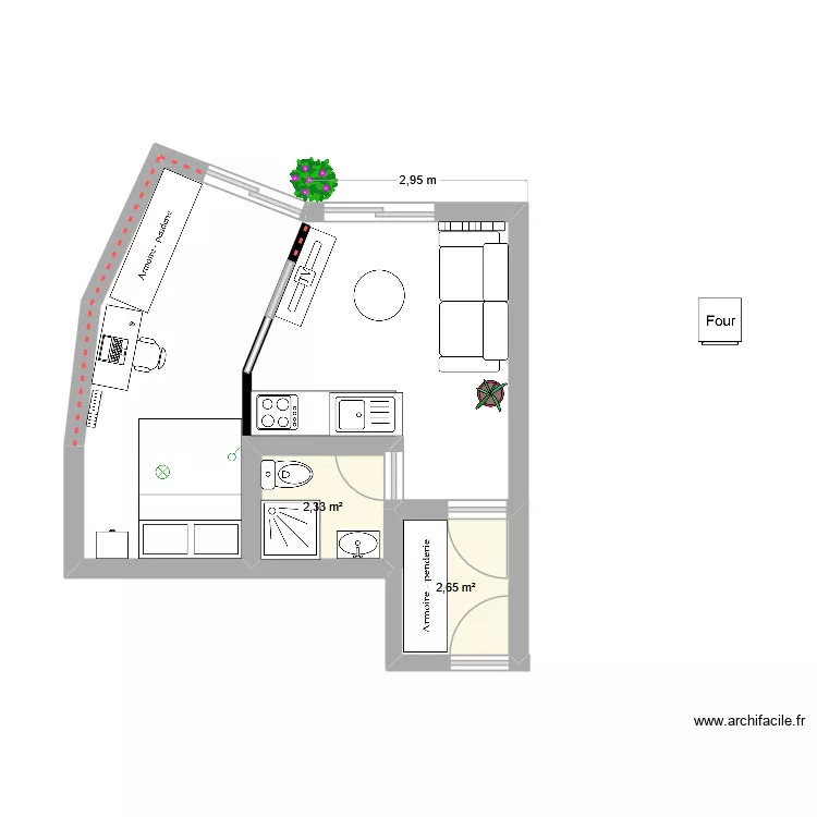 GROSLAY2. Plan de 2  et 5 m²