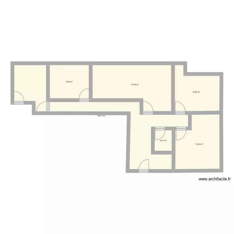 23 las cazes. Plan de 6 pièces et 82 m²