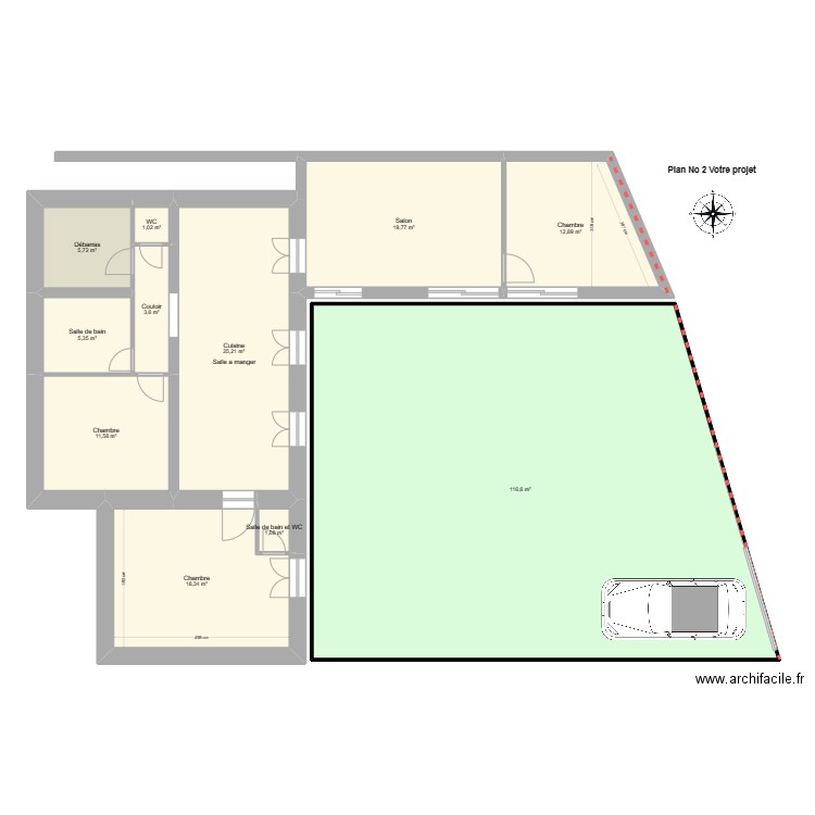 SM Plan 2 votre projet. Plan de 11 pièces et 221 m2