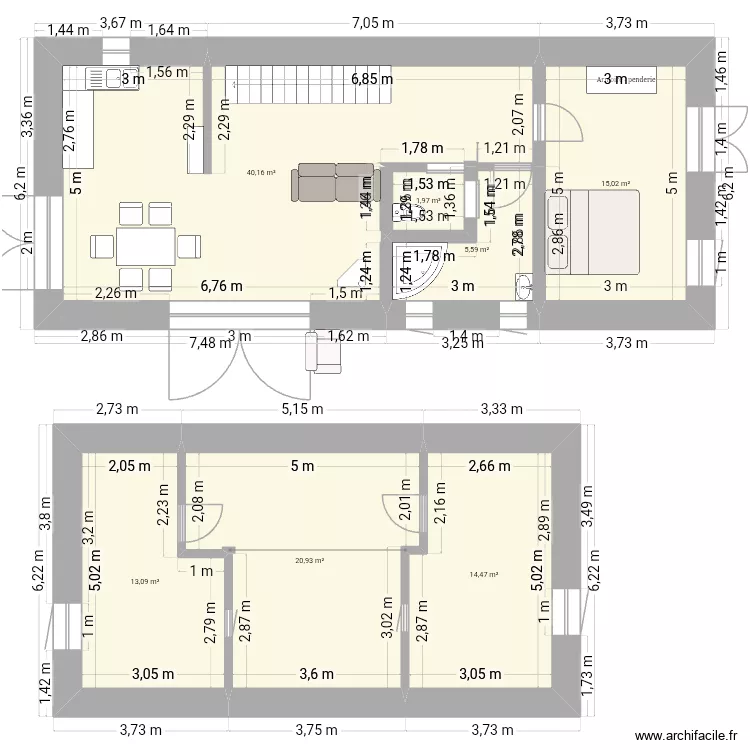 Maison. Plan de 7 Pièces et 111 m² Maison. Plan de 7 Pièces et 111 m²