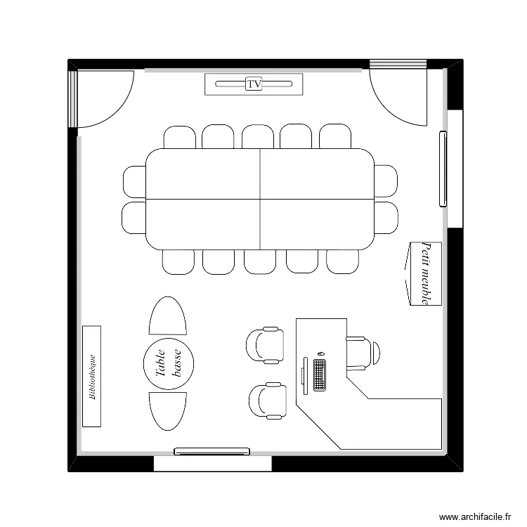 bureau rectrice. Plan de bureau rectrice. Plan de
