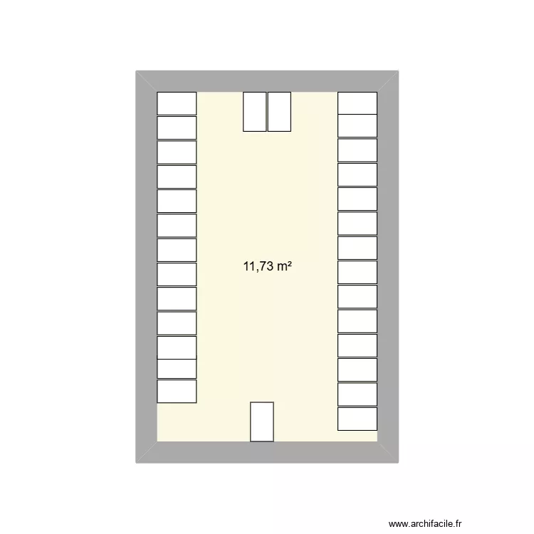 vestiaires GU et BT. Plan de 1  et 12 m²