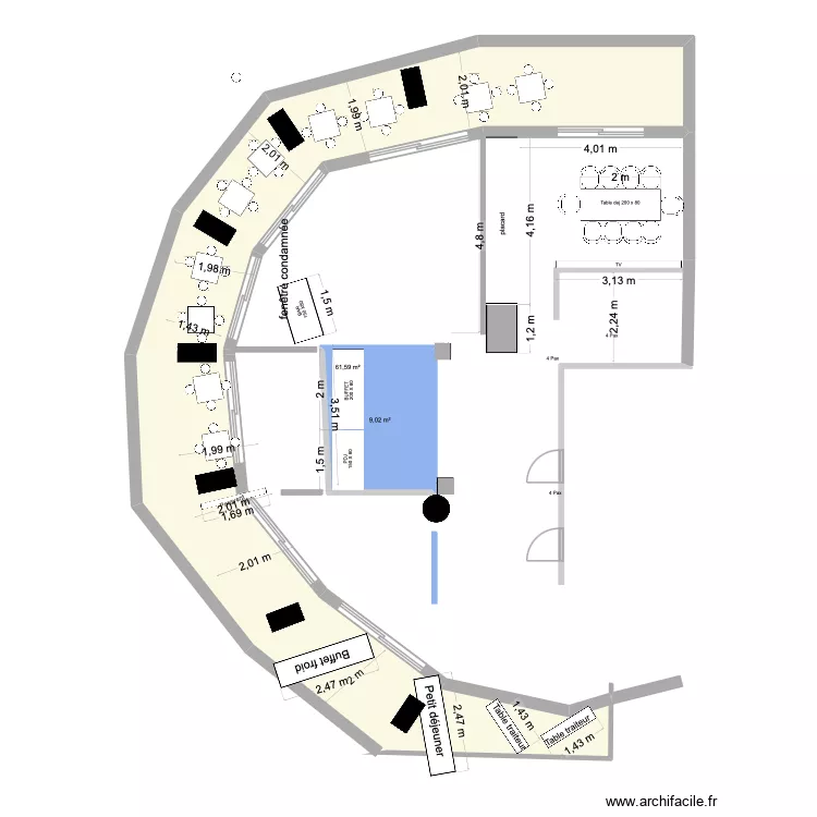 Ermanno - B 3 - 51 Pax V2. Plan de 2 et 71 m² Ermanno - B 3 - 51 Pax V2. Plan de 2 et 71 m²