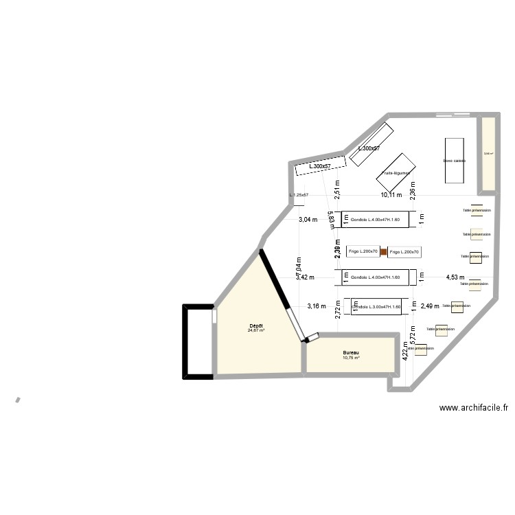 Oseo Monthey variante A. Plan de 3 pièces et 39 m2
