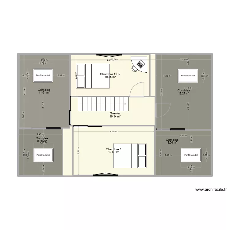 Chambres_Niveau2. Plan de 