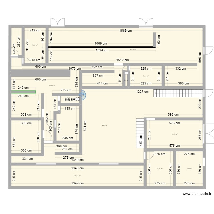 hhhhhhhh. Plan de 11 pièces et 278 m2
