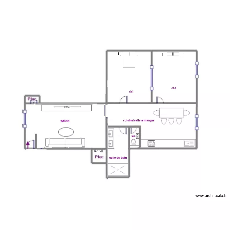 appartement place du Cap4. Plan de 