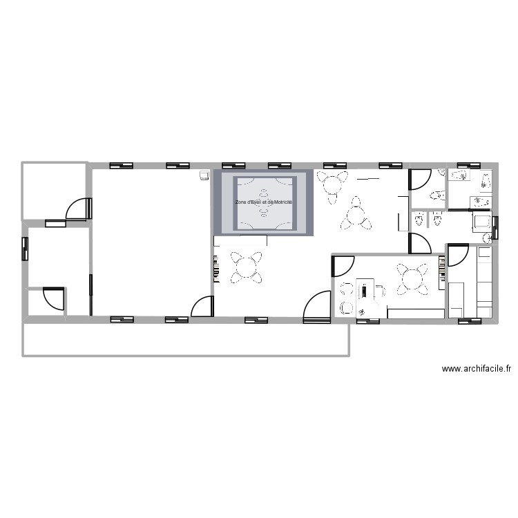 RAM. Plan de 2 pièces et 23 m2