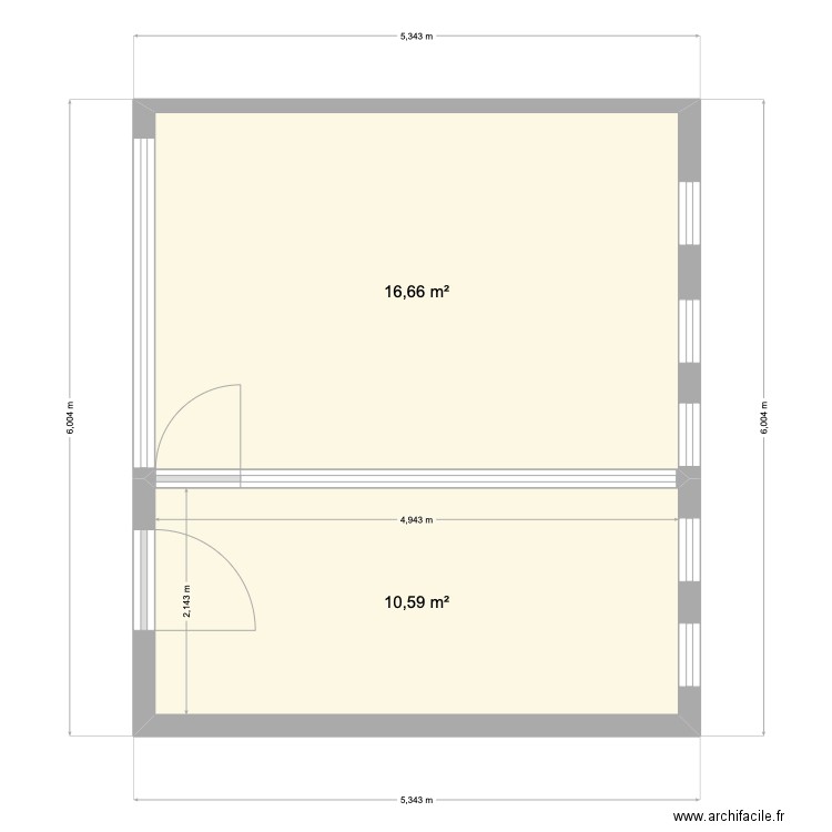 COCHIN LAB. Plan de 2 pièces et 27 m2