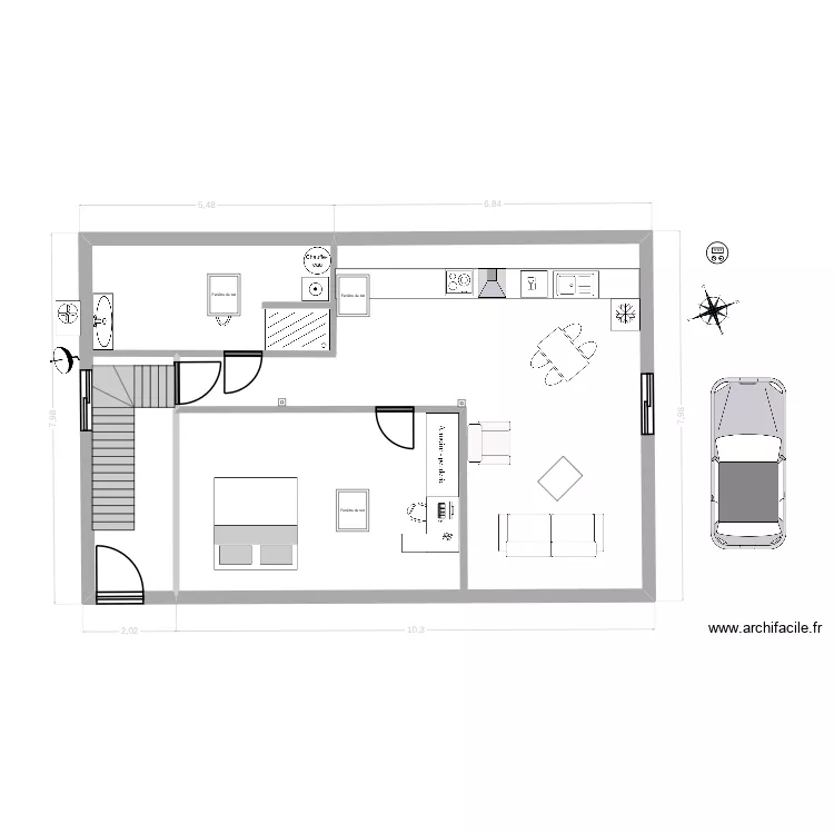 Etage 9 Conan vide 3. Plan de 1  et 88 m²