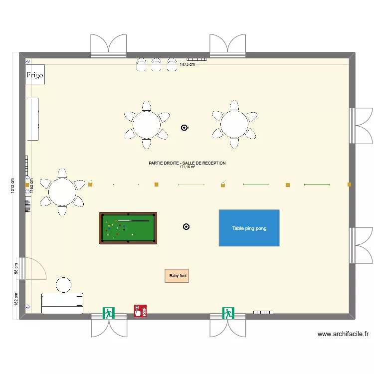 RDC PARTIE SALLE DE RECEPTION. Plan de 