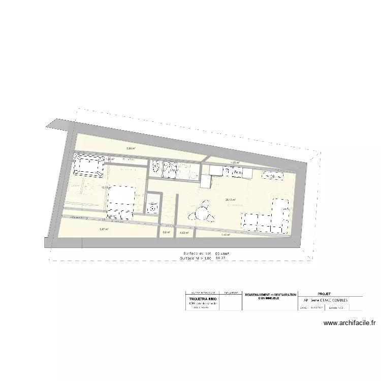 Appartement combles minh. Plan de Appartement combles minh. Plan de
