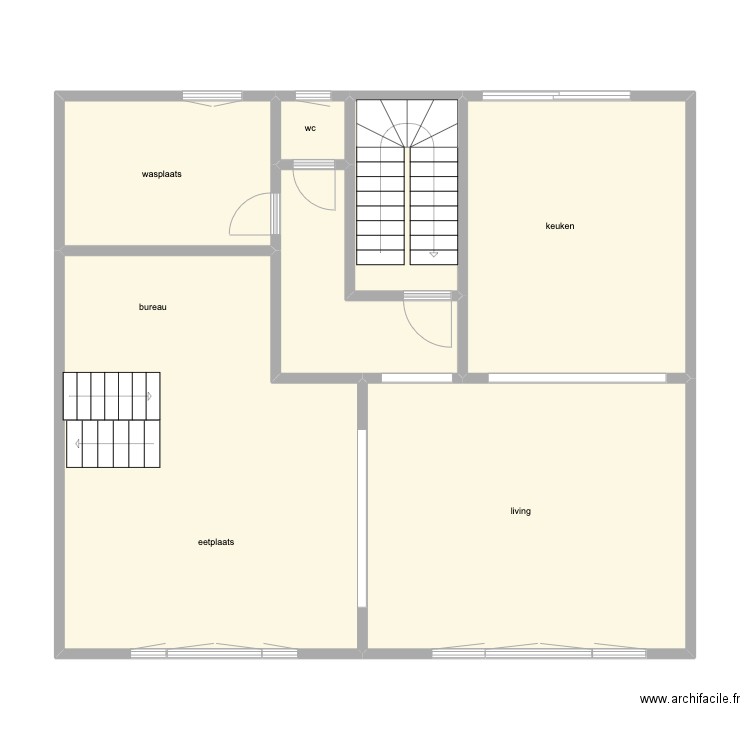 plan woning V+1 Guldensp. Plan de 7 pièces et 93 m2